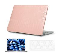 MonsDirect Custodia in pelle PU coccodrillo compatibile con MacBook Neo 13" 2026 A3404 A18 Pro Chip, guscio protettivo ultra sottile con copertura trasparente per tastiera + pellicola protettiva per