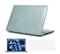 MonsDirect Custodia in pelle PU coccodrillo compatibile con MacBook Neo 13" 2026 A3404 A18 Pro Chip, guscio protettivo ultra sottile con copertura trasparente per tastiera + pellicola protettiva per