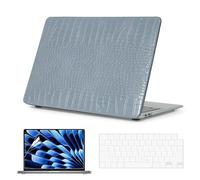 MonsDirect Custodia in pelle PU coccodrillo compatibile con MacBook Neo 33 cm 2026 A3404 A18 Pro Chip, guscio protettivo ultra sottile con copertura trasparente per tastiera + pellicola protettiva per