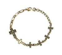 Monsefi Braccialetti a catena in oro per donne braccialetto croce gotico cristiano cose cresima regali per ragazze adolescenti gioielli ricchezza e buona fortuna, Adjustable, Metallo, Non pietra