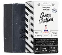 Sapone solido artigianale Carbone di Monsieur BARBIER | Viso & Pelle | Francese, naturale e vegano | Purifica e disintossica la pelle | A base di carbone attivo di bambù, Jojoba e Palmarosa | 100g