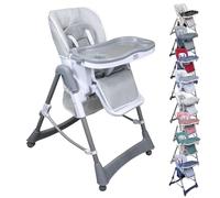 Monsieur Bébé - Seggiolone pieghevole, regolabile in altezza, con schienale e ripiano