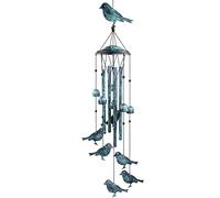 Monsiter QE Campanelli a vento per esterni, esterni, con 4 grandi tubi in alluminio e gancio a S, decorazione da appendere per esterni, per giardino, patio, cortile o portico