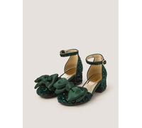 Monsoon Monsoon Sandali con tacco a due pezzi in velluto con paillettes e fiocco. uk11eu29 verde