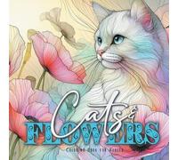 Monsoon Publishing Cats and Flowers Coloring Book for Adults (Tascabile)