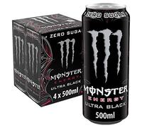 Monster 400034 Ultra Black Enegy Drink WIGIG 4x500ml, Alluminio, Bianco