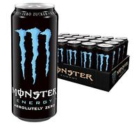 Monster Energy Absolutely Zero, bevanda energetica con gusto classico mostro, ma zero zucchero e zero calorie, tavolozza di bevande energetiche, barattolo usa e getta (24 x 500 ml)