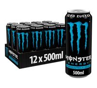 Monster Energy Absolutely Zero, Energy Drink, Bevanda con Taurina e Coffeina, 12 x 0,5 l