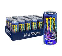 Monster Energy LH44 Lewis Hamilton- 24 Lattine da 500 ml, Energy Drink Zero Zuccheri con Caffeina, L-carnitina, Bevanda Energetica dal Gusto Morbido di Pesca, Vegan