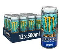 Monster Energy Juiced Aussie Style Lemonade, bevanda energetica contenente caffeina con rinfrescante sapore di agrumi, in pratiche lattine usa e getta (12 x 500 ml)