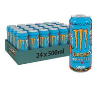 Monster Energy Mango Loco - 24 Lattine da 500 ml, Energy Juice con Taurina, L-carnitina, Inositolo e Vitamine del Gruppo B, Bevanda Energetica dal Gusto Esotico di Mango