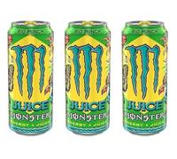 Monster Energy Rio Punch, Bevanda Energetica dal Gusto Tropicale alla Papaya, Gelato alla Vaniglia e Ribes Nero, con Miscela Energetica e 160 mg di Caffeina, 3 Lattine da 500 ml
