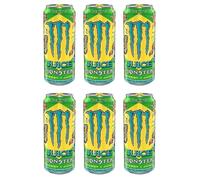 Monster Energy Rio Punch, Bevanda Energetica dal Gusto Tropicale alla Papaya, Gelato alla Vaniglia e Ribes Nero, con Miscela Energetica e 160 mg di Caffeina, 6 Lattine da 500 ml