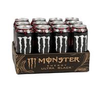Monster Energy Ultra Black®, bevanda gassata Energy | L-carnitina + Zero Sugar + Taurina, 500,1 ml/500 ml, confezione da 12