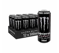 Monster Energy Ultra Black®, bevanda gassata Energy | L-carnitina + Zero Sugar + Taurina, 500,1 ml/500 ml, confezione da 12