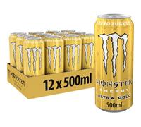 Monster Energy Ultra Gold - bevanda energetica contenente caffeina con sapore fruttato di ananas - senza zucchero e senza calorie - in pratiche lattine usa e getta (12 x 500 ml)