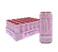 Monster Energy Ultra Strawberry Dreams, Bevanda Energetica Senza Zuccheri al Gusto Fragola, con Miscela Energetica e 160 mg di Caffeina, 24 Lattine da 500 ml