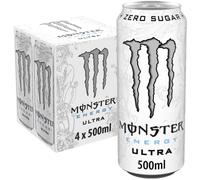 MONSTER ENERGY Ultra White - Bevanda energetica, confezione da 4 lattine da 50 cl