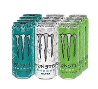 Monster Energy Ultra Zero Sugar Mixed Case (500 ml x 12) con confezione di adesivi in omaggio, Ultra Zero, Ultra Violet, Ultra Paradise