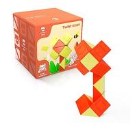 Monster Go Serpente Magico, 24 Blocchi Giocattolo Twist Cubo Puzzle Serpente Magic Snake per Ragazzi e Ragazze(Giallo-Arancione)