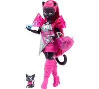 Monster High Catty Noir, bambola con amulette a forma di gatto e accessori come
