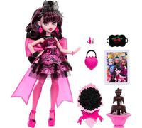 Monster High Draculaura Bambola in Monster Ball Party Dress con accessori a tema come fontana di cioccolato, Nero