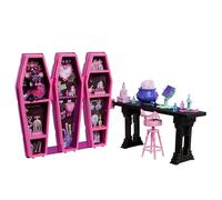 Monster High Draculaura, Set di Gioco Stanza delle Pozioni Segrete | Set di gioco Monster High con bambola vampira e pipistrello Count Fabulous, oltre 12 pezzi e trasformazioni a sorpresa, JBF15
