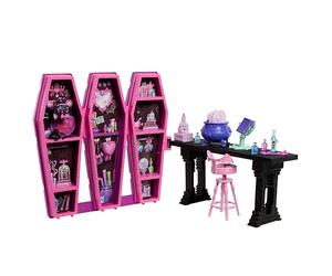 Monster High Draculaura, Set di Gioco Stanza delle Pozioni Segrete | Set di gioco Monster High con bambola vampira e pipistrello Count Fabulous, oltre 12 pezzi e trasformazioni a sorpresa, JBF15