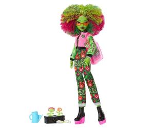 Monster High - Fearbook Venus McFlytrap, bambola con set di accessori a tema club, include giacca in stile college, annuario e utensili da giardinaggio, giocattolo per bambini, 4+ anni, JDR59