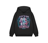 Monster High Felpa con Cappuccio Girls Nera Let's Go Ghouls | Pullover Fantasia Cartone Animato per Bambini | Abbigliamento Casual a Maniche Lunghe | Slogan dei Personaggi