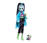 MONSTER HIGH - FRANKIE STEIN CREEPOVER PARTY, BAMBOLA CON OUTFIT DETTAGLIATO E ACCESSORI PER IL PIGIAMA PARTY, CUCCIOLO WATZIE INCLUSO