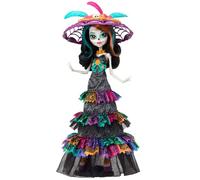 Monster High Howliday - Skelita Calaveras Día De Muertos 2024, bambola da collezione con cappello La Catrina e abito Papel Picado, confezione da esporre, giocattolo per bambini, 6+ anni, HXH99