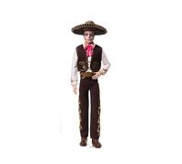 Barbie Signature Día De Muertos 2025, bambola Ken collezionabile con camicia color crema, smanicato e pantaloni neri, sombrero e decorazione calavera sul viso, JBJ06