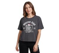 Monster High Maglietta a Maniche Corte Grigia da Donna High Alumni | Maglietta Grafica da Donna | Top con Stampa del Logo Abbigliamento a Maniche Corte per Ex alunne