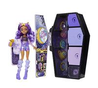 Monster High - Playset Segreti da Brivido Colori Mostruosi Clawdeen Wolf, set con bambola, abiti e armadietto, 21+ accessori, giocattolo per bambini, 4+ anni, HNF74