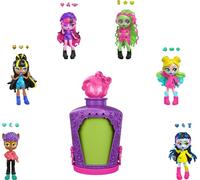 Monster High Potions - Mini bambole e accessori, personaggi a sorpresa da 7,5cm in una boccetta da esposizione con ciondolo, effetto cambia colore in acqua, giocattolo per bambini, 4+ anni, HYB10