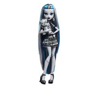 Monster High Reel Drama - Frankie Stein, bambola da collezione in stile bianco e nero con accessori, poster cinematografico a tema film dell'orrore incluso, giocattolo per bambini, 6+ anni, HKN29