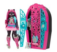 Monster High Segreti da Brivido - Catty Noir I Misteri di Hauntlywood, bambola con abiti, guardaroba e 19 accessori glamour a sorpresa inclusi, giocattolo per bambini, 4+ anni, JBG82