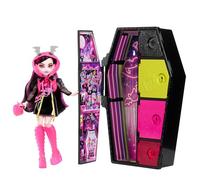 MONSTER HIGH - SEGRETI DA BRIVIDO NEON FRIGHTS DRACULAURA, PLAYSET CON BAMBOLA, ABITI E ARMADIETTO PER I LOOK