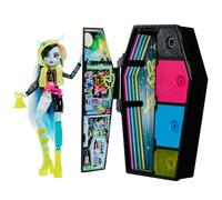 MONSTER HIGH - SEGRETI DA BRIVIDO NEON FRIGHTS FRANKIE STEIN, PLAYSET CON BAMBOLA, ABITI E ARMADIETTO PER I LOOK