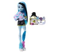Monster High Self-Scare Secrets - Frankie Stein, set con bambola e accessori, 13 sorprese a tema come prodotti per colorare i capelli e console per videogiochi. 4+ anni, JMG73