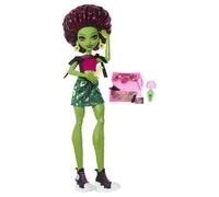 Monster High Self-Scare Secrets - Venus McFlytrap, set con bambola e accessori, 13 sorprese a tema come prodotti per cuffietta e pianta, 4+ anni, JHK45