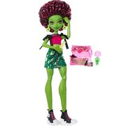 Monster High Self-Scare Secrets - Venus McFlytrap, set con bambola e accessori, 13 sorprese a tema come prodotti per cuffietta e pianta, 4+ anni, JHK45