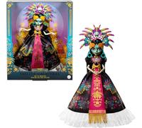 Monster High Skelita Calaveras Día de Muertos 2025 da collezione, abito di ispirazione azteca con accessori vivaci come copricapo e collana, JDR63