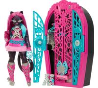 Monster High Segreti da Brivido - Catty Noir I Misteri di Hauntlywood, bambola con abiti, guardaroba e 19 accessori glamour a sorpresa inclusi, giocattolo per bambini, 4+ anni, JBG82