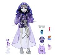Monster High - Spectra Vondergeist, bambola alla moda con personaggio Rhuen il Furetto e tanti accessori inclusi come zaino, tablet e spuntini, giocattolo per bambini, 4+ anni, HXH77