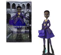 Monster High x Mercoledì - Bianca Barclay, bambola da collezione con uniforme della Nevermore Academy, amuleto a forma di sirena, zaino e piedistallo per esporla, 6+ anni, JDR71