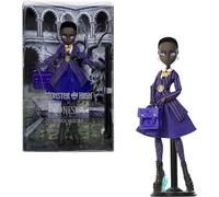 Monster High x Mercoledì - Bianca Barclay, bambola da collezione con uniforme della Nevermore Academy, amuleto a forma di sirena, zaino e piedistallo per esporla, 6+ anni, JDR71