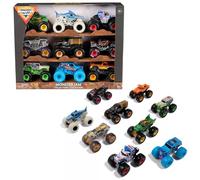 Monster Jam Collezione Monster Truck in scala 1:64, confezione da 9 pezzi, set esclusivo con scavatrice per tombe, megalodonte, El Toro Loco e altro ancora, giocattoli ufficiali Spin Master