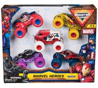 Monster Jam Confezione da 5 Marvel Heroes Spider-Man Black Panther Iron Ma